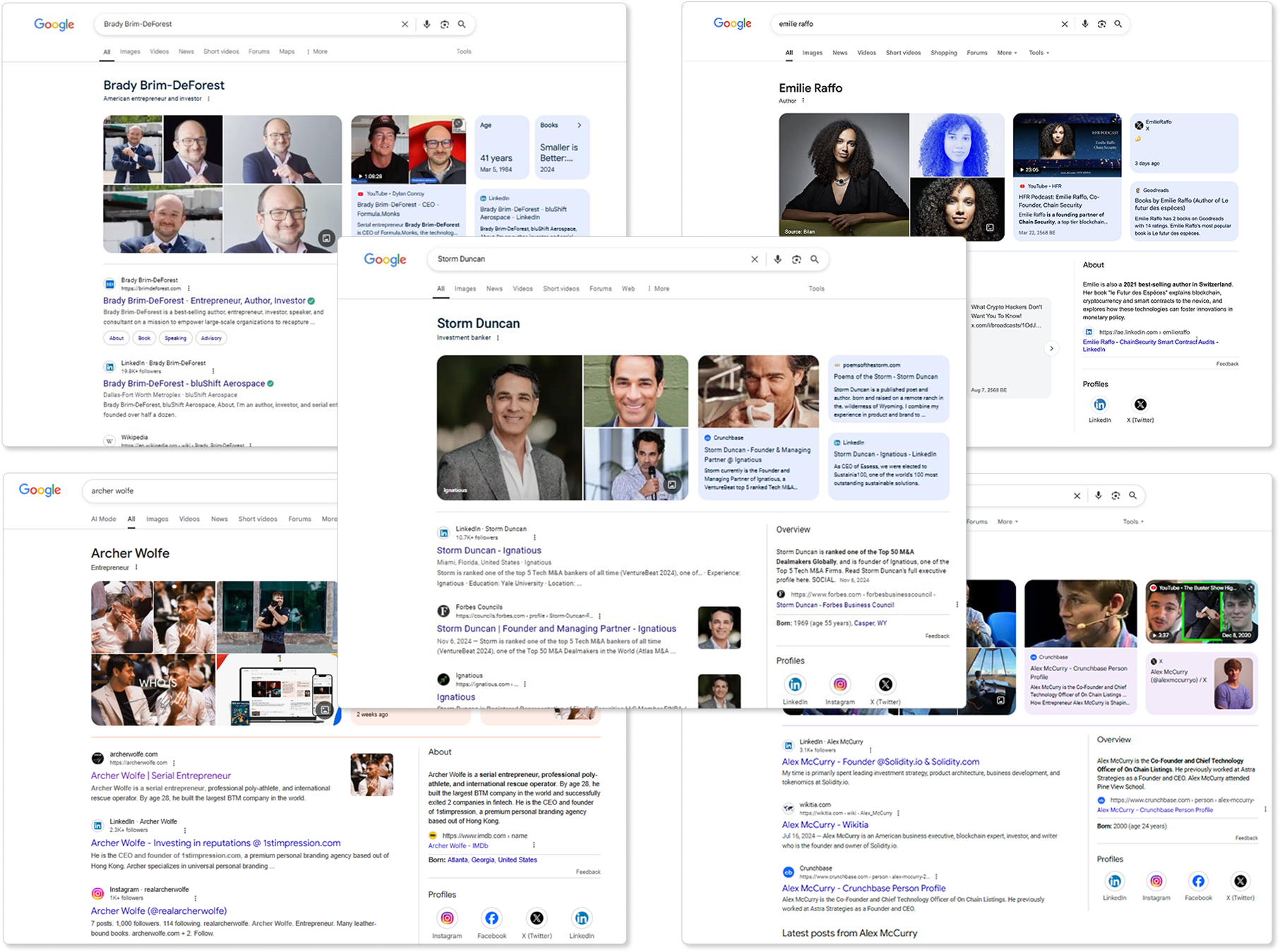 Knowledge panel and AI search optimization collage
